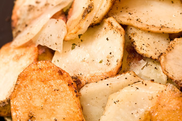 sliced and cooked potatoes for breakfast