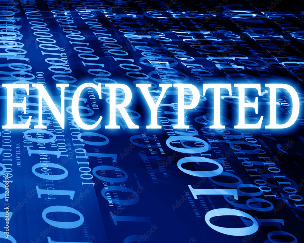 Aufkleber bits and bytes on a blue background