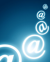 email symbol on a dark blue background