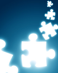 Obraz premium puzzle pieces on a dark blue background