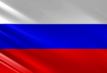 Russian flag waving in the wind