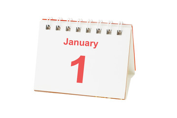 Desktop calendar showing January 1