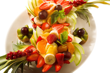 nice fresh fruit mixture in the pineapple