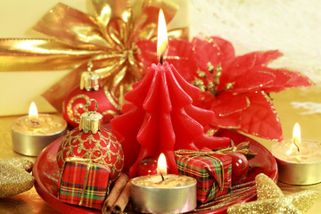 Still life with candlelight for Christmas