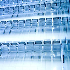 Fototapeta premium waiting room, place in airport, perspective view