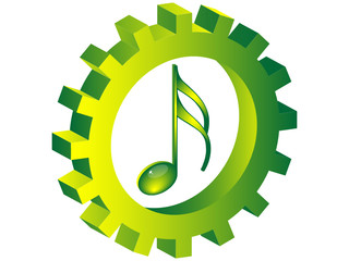 musical note inside of gear