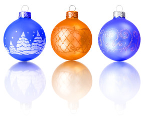 Obraz premium set of christmas decoration ( balls ) isolated on white