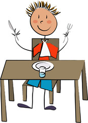 enfant &agrave; table