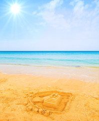 Kid's castle on the sand