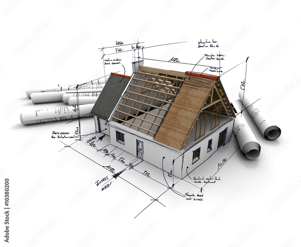 Leinwandbilder 3d rendering of an architecture model 2