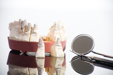 Special dentist tools mirros, hook ad a prosthesis