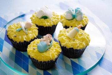 Baby boy cupcakes