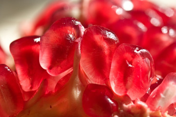 close of fresh ripe and tasty pomegranate