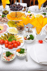 table served with various dishes