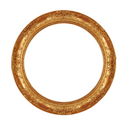 round antique frame with clipping path