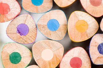 Many pencils of different colors isolated-Shallow DOF-