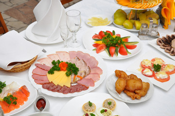 table served with various dishes