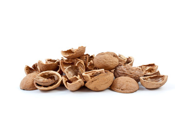 Nutshells isolated on the white background