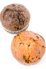 Muffin with white background, close up