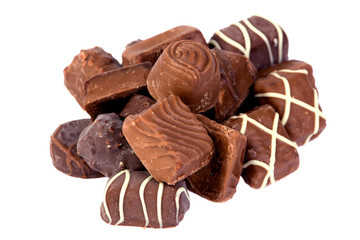 chocolates  on white