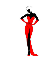 harmonous woman on a white background