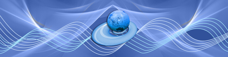 Blue Waves With Globe