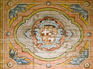 One of medieval frescoes at Verdala Castle in Malta
