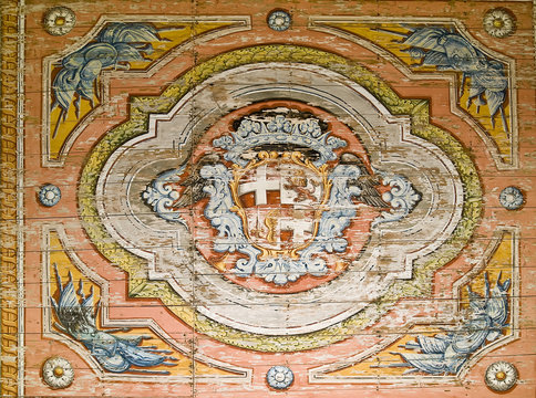 One of medieval frescoes at Verdala Castle in Malta