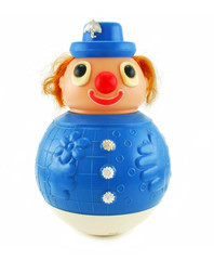 Cork-tumbler toy isolated on a white background
