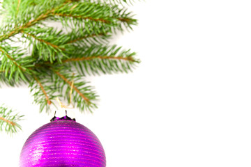 Obraz na płótnie Canvas Christmas glass ball hanging on the tree
