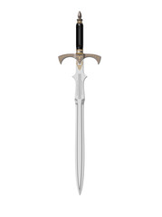 The image of the sword laying on a background, 3D rendering © Eugene Ost