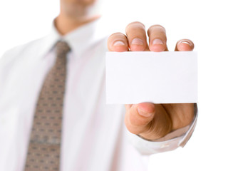 Business man with visiting card