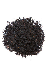 Aromatic tea leaves close up background