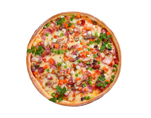 Supreme Pizza  isolated on a white background.
