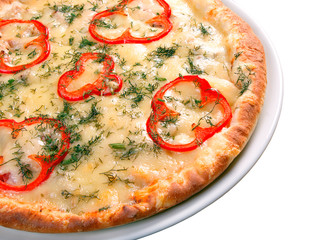 Supreme Pizza  isolated on a white background.