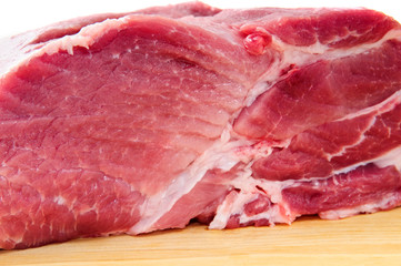 Fresh raw piece of meat macro