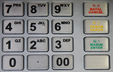 automatic teller machine pin number buttons