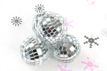 Silver glass Christmas blubs
