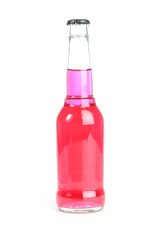 Isolated pink alcoholic cider bottle