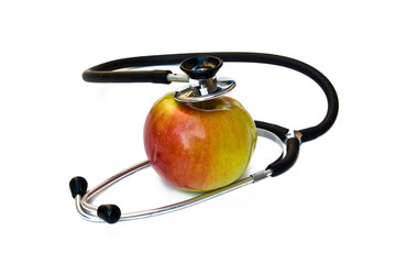 stethoscope with apple