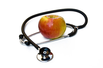 stethoscope with apple