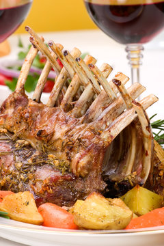 Rack of Lamb (ribs) with Rosemary garlic dressing