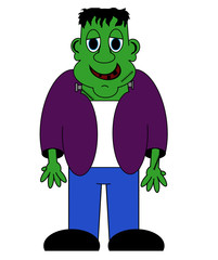 Frankenstein Cartoon - Isolated on white