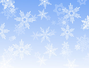 Snowflake reflection, vector illustration