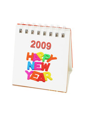 Desktop calendar showing 2009 Happy New Year