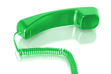 business object. telephone handset with reflection