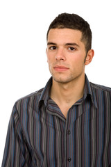 Fototapeta premium young casual man portrait in white background