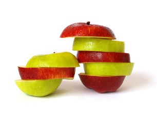 Mixed apples isolated on a white background