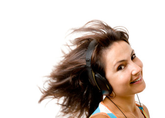girl listening to the music