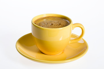Yellow cup of coffee